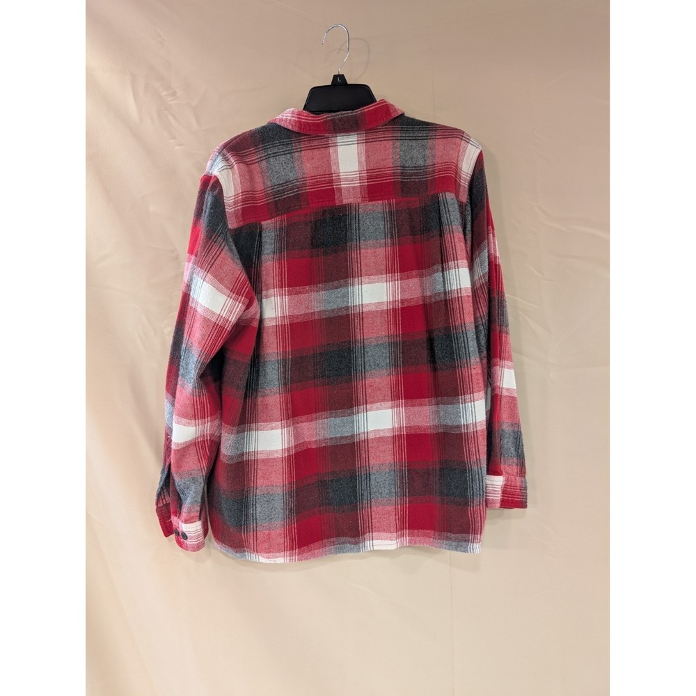Classic Elements Women's Zip Front Flannel Shirt Red‎ Plaid XL Cotton Jacket Top - Picture 4 of 5